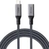 onit Thunderbolt5-Extension-Kabel USB4 1m 240W / 80G / 16@60Hz / schwarz grau
