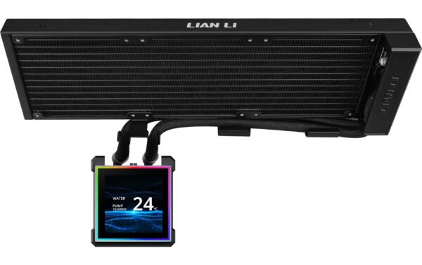 Wasserkühler Lian Li Hydrosh. 2 LCD-S 360N AMD und Intel, Schwarz, Fanless