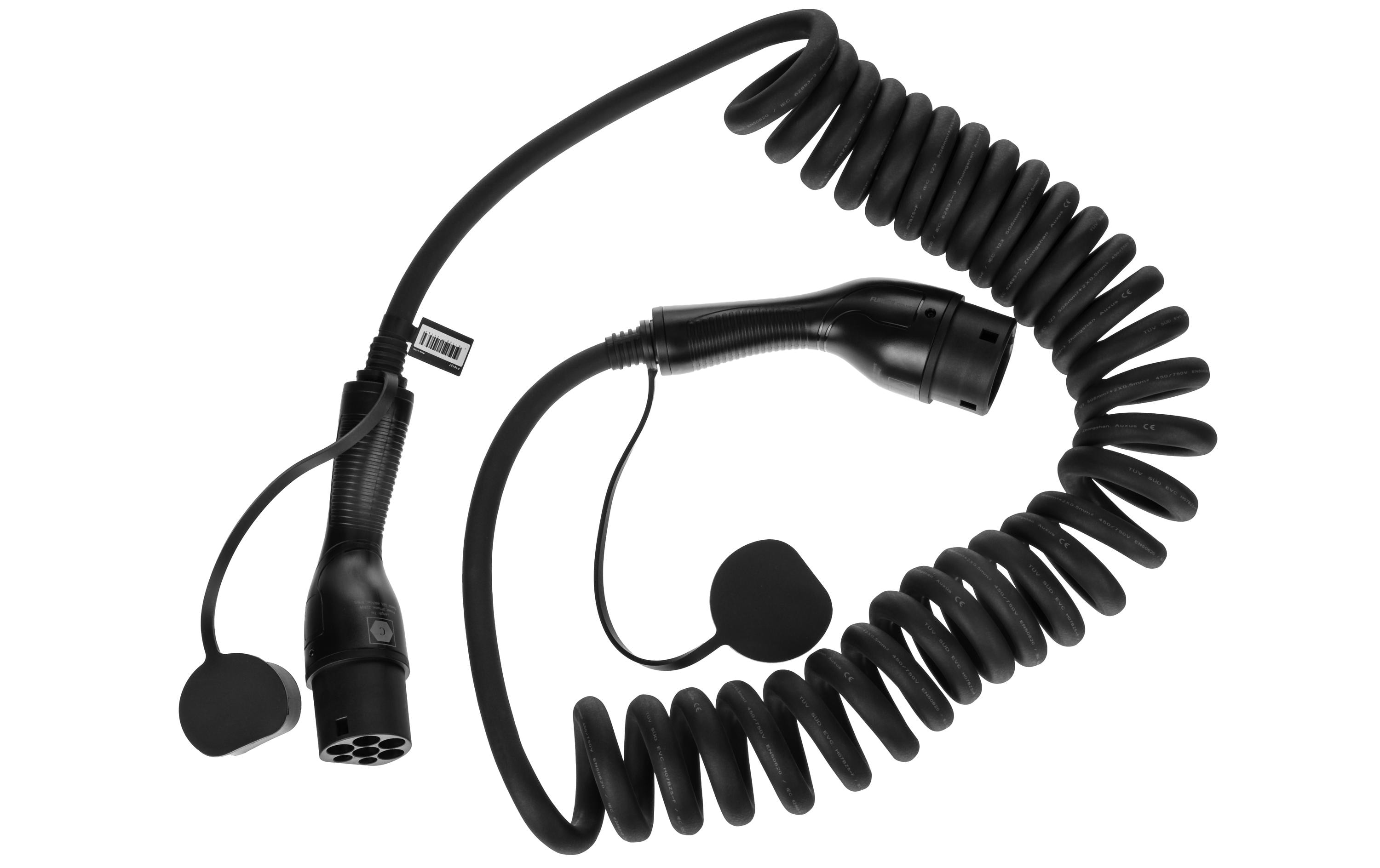 2004319_1 - Mediatech F.power EV-Ladekabel FREYJA 22kW 7m Spiral 480V, 32A, Spiralisiert