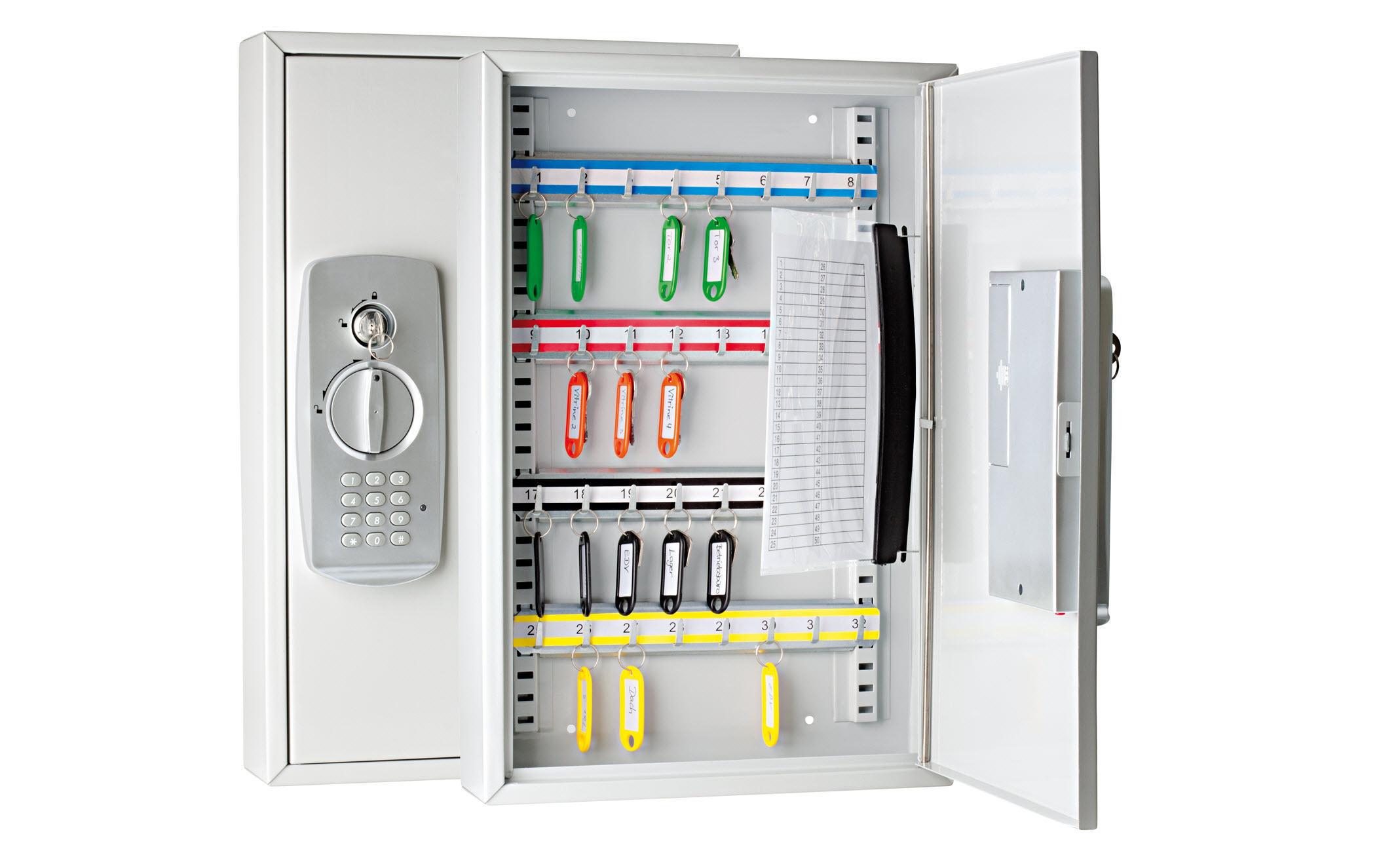 200433 - Mediatech Wedo Schlüsselschrank 32er mit Zahlencode zur Wandbefestigung, aus Stahlblech,
