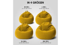 URBANARA Sitzsack 120l senf Basic-Comfort Waschbar