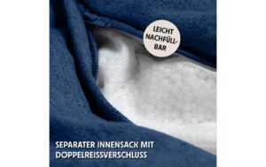 URBANARA Sitzsack 185l blau Basic-Comfort Waschbar