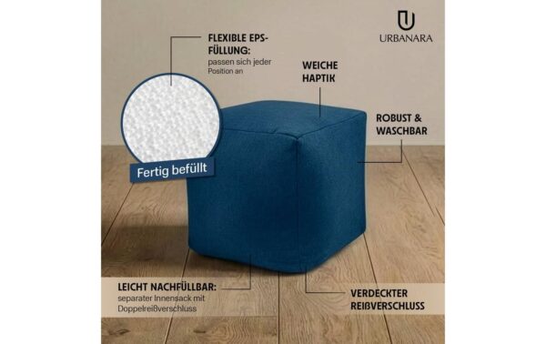 2005049_2 - Mediatech URBANARA Hocker 50l blau Basic-Comfort mit Wäschesack