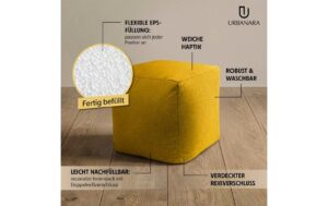 URBANARA Hocker 50l senfgelb mit Wäschesack