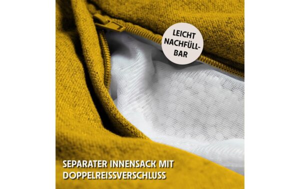 URBANARA Hocker 50l senfgelb mit Wäschesack
