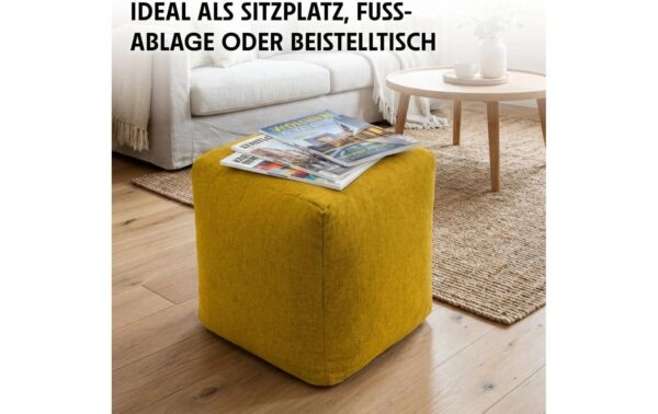 URBANARA Hocker 50l senfgelb mit Wäschesack