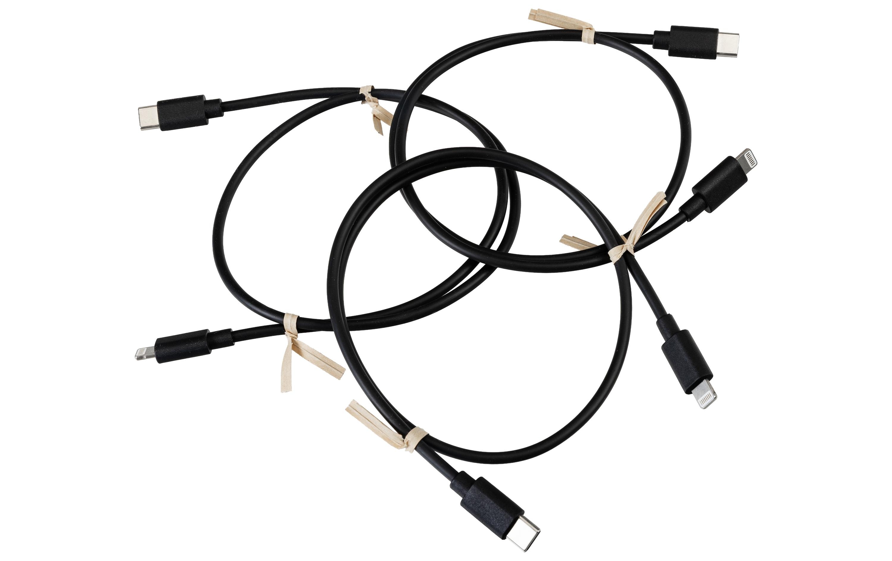 2007636_1 - Mediatech NIZE USB-Kabel C-L schwarz 0.5m 12W / 480Mbps / 3 Stück