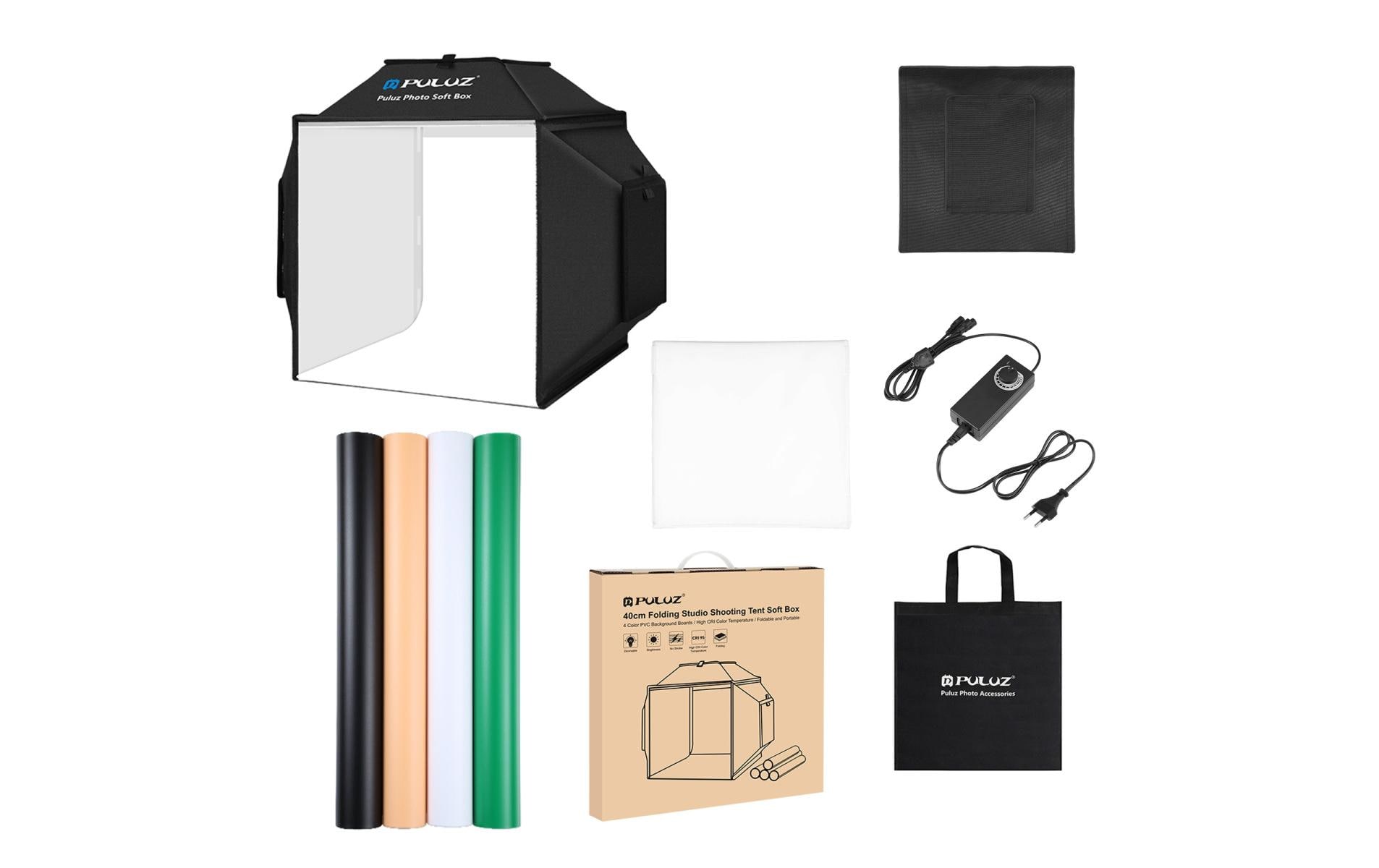 2010818 - Mediatech Puluz 40cm Fotostudio mit LED Beleuchtung kaufen Schweiz | Mediatech.ch