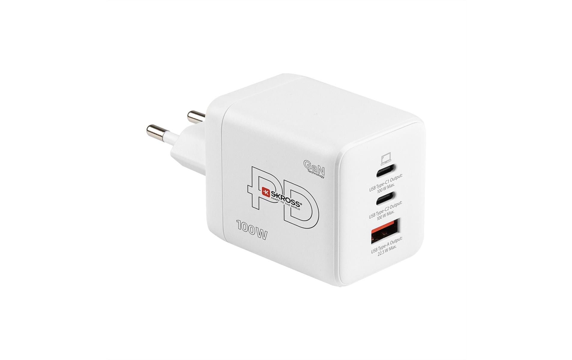 2010978 - Mediatech SKROSS Power Charger 100W GaN EU 2x USB-C, 1x USB-A, Weiss kaufen Schweiz | Mediatech.ch
