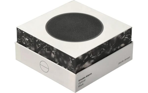 2014796_5 - Mediatech Jacob Jensen Rauchmelder, Schwarz D: 10 cm, ABS