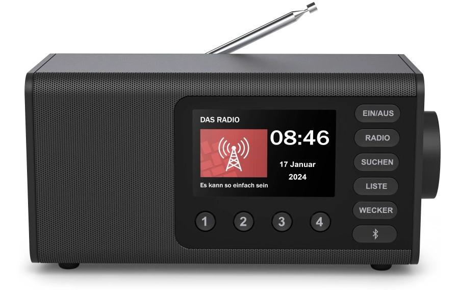 2015005 - Mediatech Hama Digitalradio DR1001, Schwarz DAB/DAB+,FM, BT, Radiowecker