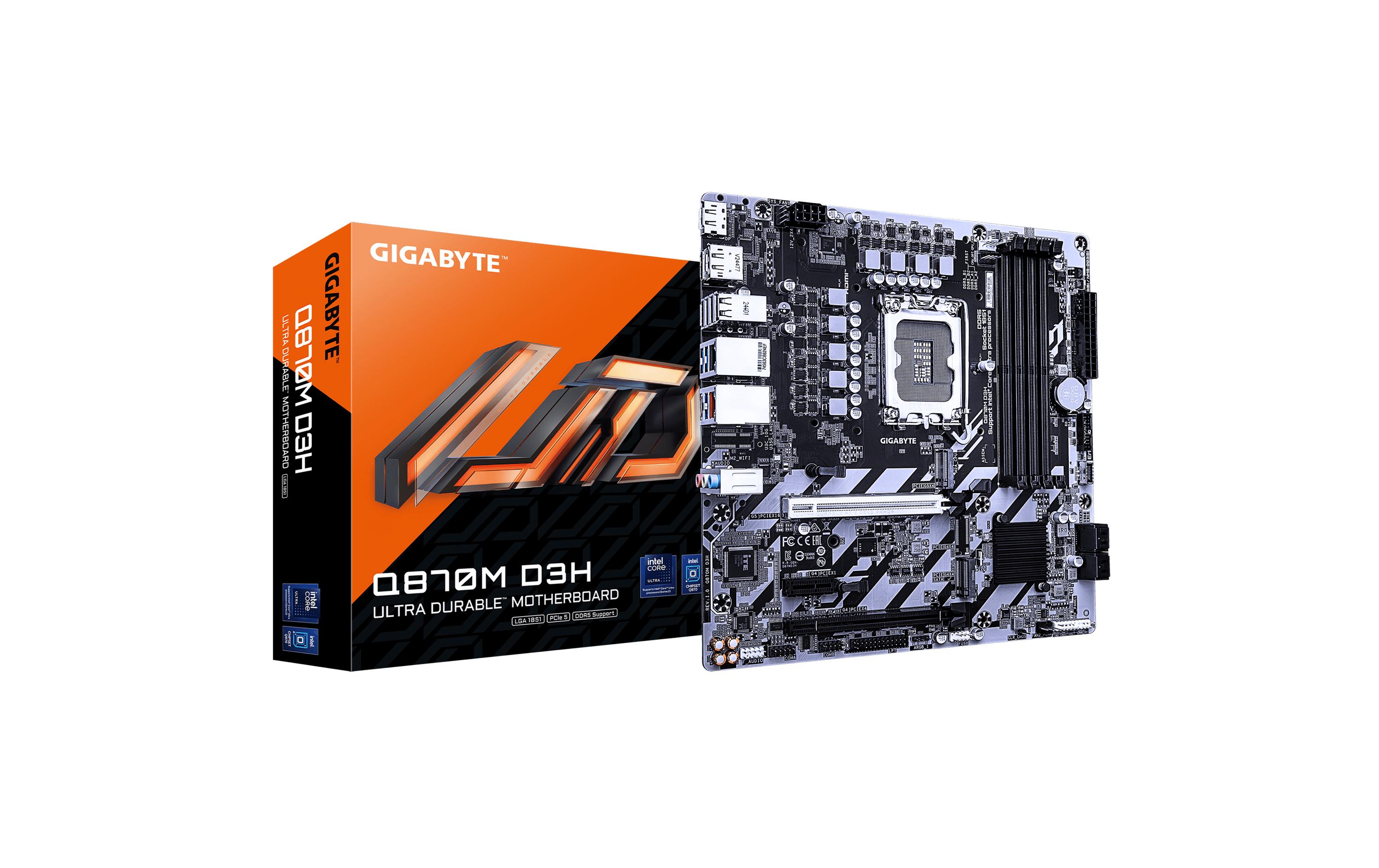 2015329 - Mediatech Gigabyte Q870M D3H, uATX LGA1851, Intel Q870, 2x DDR5, PCIe 5.0 kaufen Schweiz | Mediatech.ch
