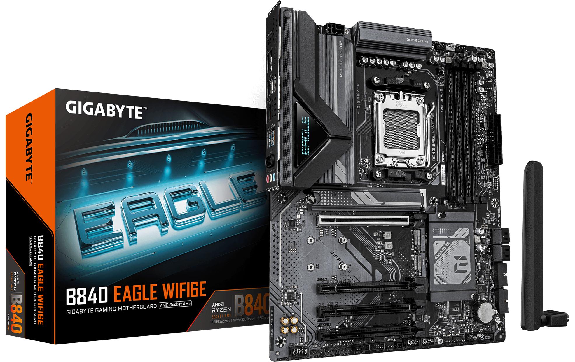 2015345 - Mediatech Gigabyte B840 EAGLE WF6E, ATX AM5, AMD B840, 4x DDR5, PCIe 4.0, WIFI6E kaufen Schweiz | Mediatech.ch