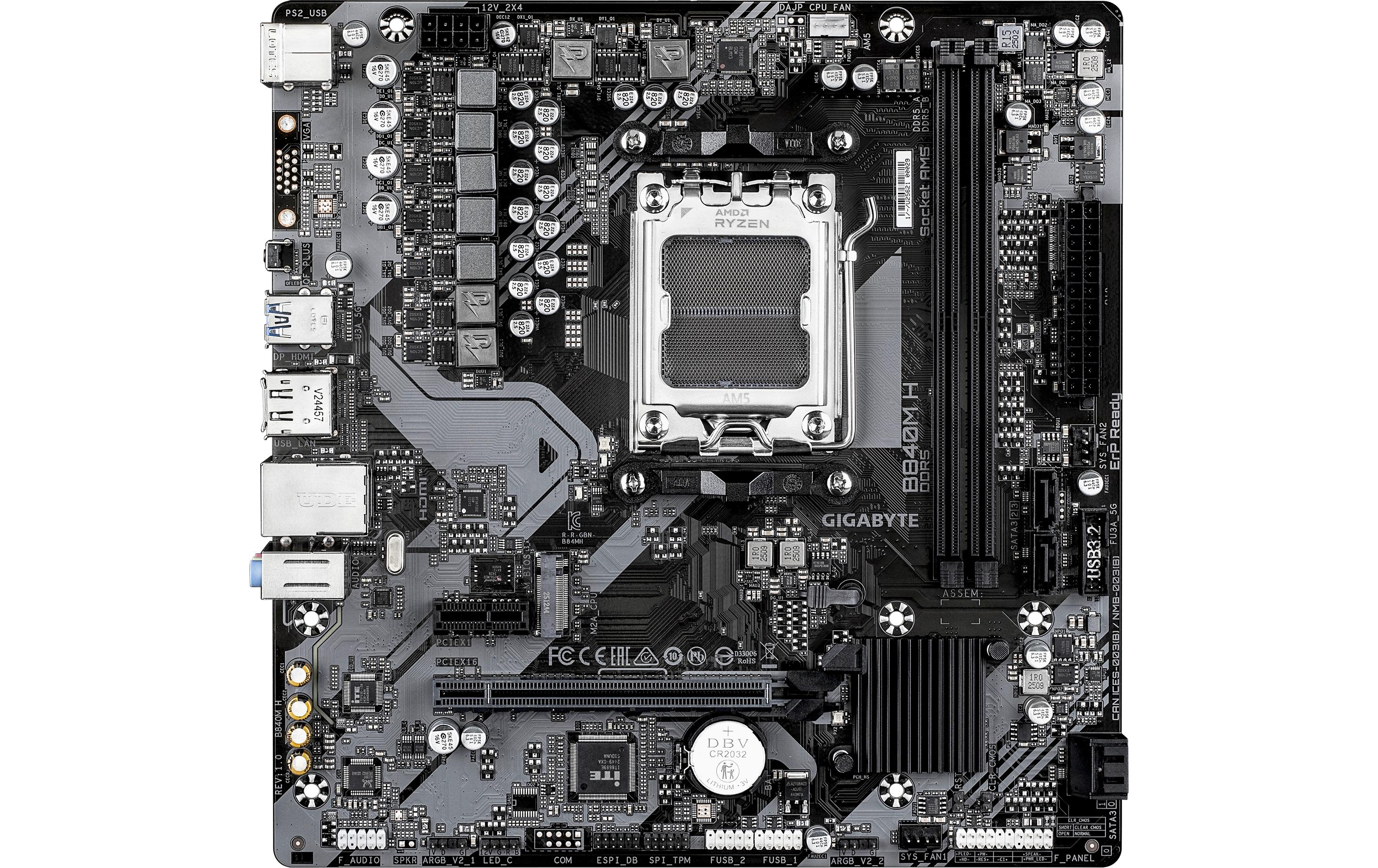 2015348_1 - Mediatech Gigabyte B840M H, uATX AM5, AMD B840, 2x DDR5, PCIe 4.0