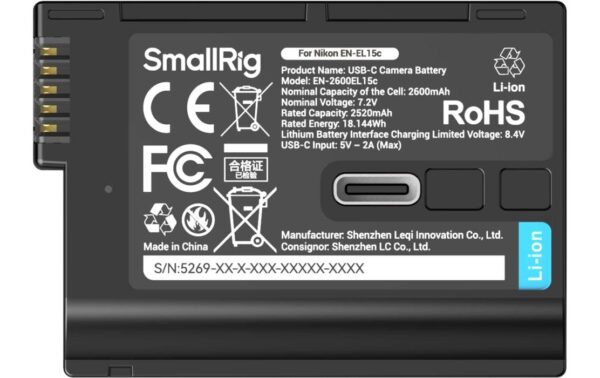 2018989_4 - Mediatech SmallRig EN-EL15c USB-C USB-C Camera Battery for Nikon