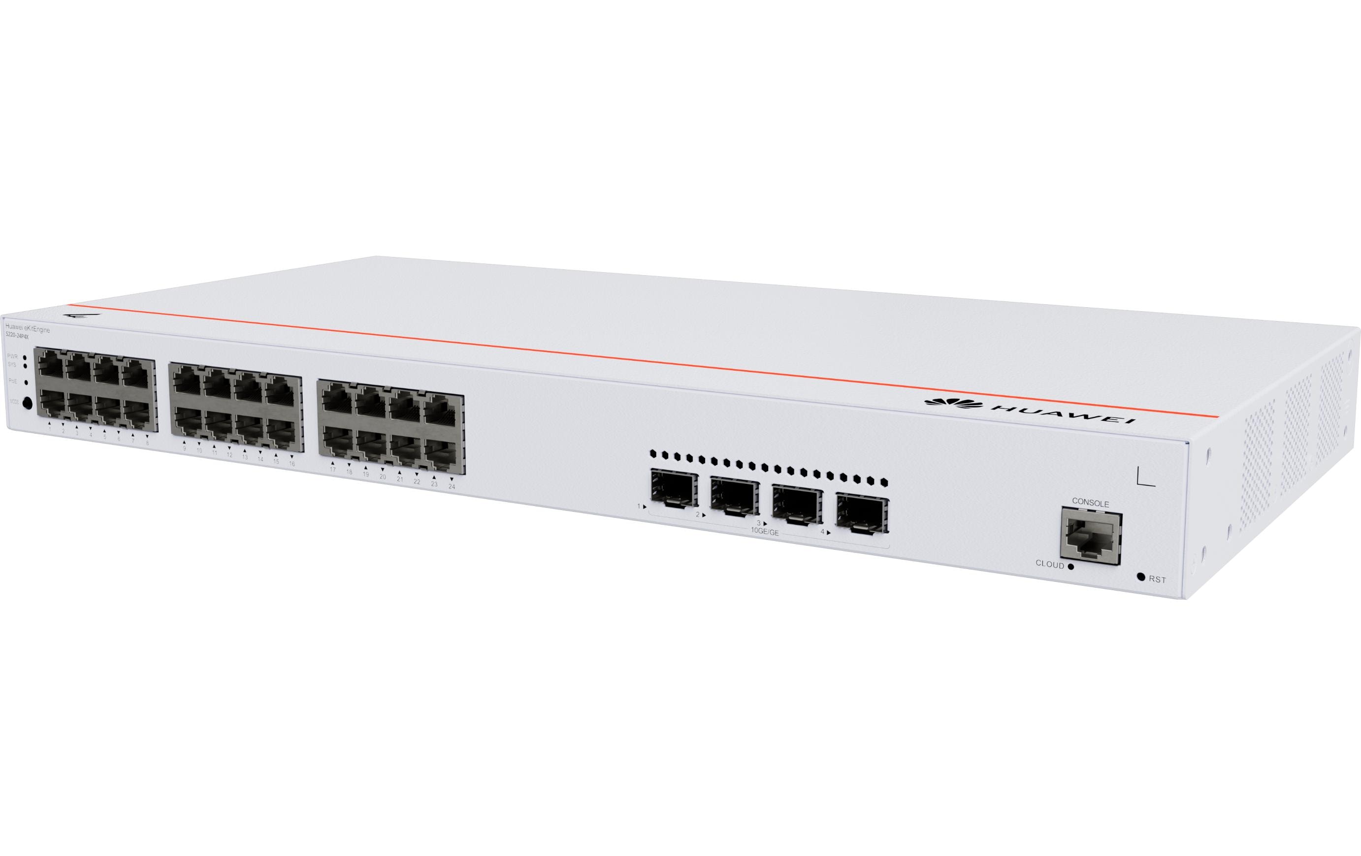 2019007 - Mediatech Huawei L2 Managed Switch: S220-24P4X (400W) 24x 10/100/1000BASE-T ports kaufen Schweiz | Mediatech.ch