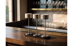 2023291_3 - Mediatech COCON Tischlampe Romantico, 3er set, Nickel mit 3er Ladestation, Farbe: Nickel, 1800mAh