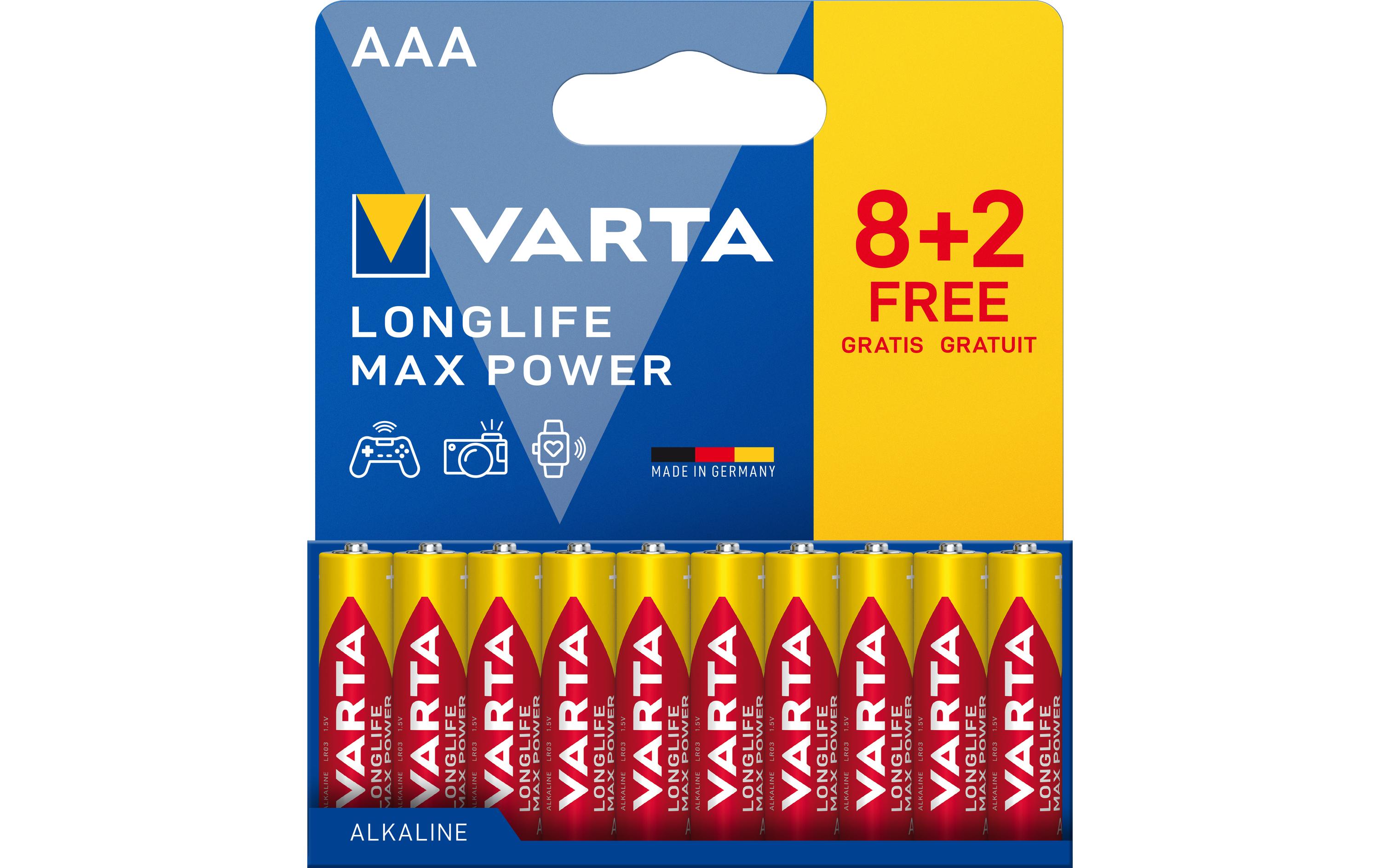 2025866 - Mediatech VARTA Longlife Max Power AAA, 1.5V, 10Stk 10 Stück, Vollkartonverpackung kaufen Schweiz | Mediatech.ch