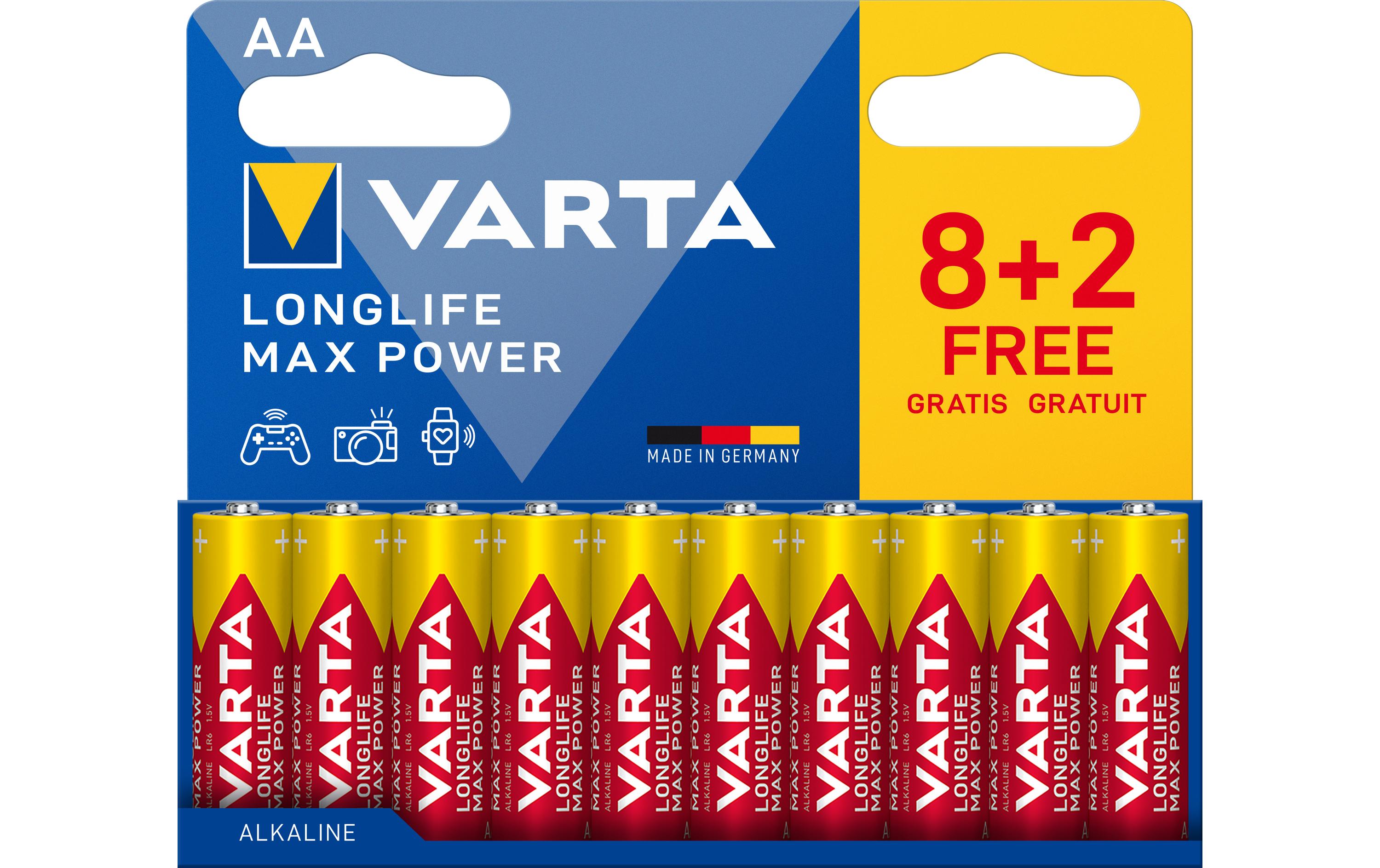 2025868 - Mediatech VARTA Longlife Max Power AA, 1.5V, 10Stk 10 Stück, Vollkartonverpackung kaufen Schweiz | Mediatech.ch
