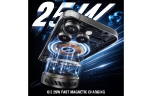 4smarts Qi2 25W MagSafe Ladegerät Kühlung, RGB, 360° Halterung, Spacegrau