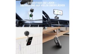 4smarts Qi2 25W MagSafe Ladegerät Kühlung, RGB, 360° Halterung, Spacegrau