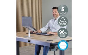 Fellowes LaptopStänder Alumia für den Tisch aus recyceltem Material, silver