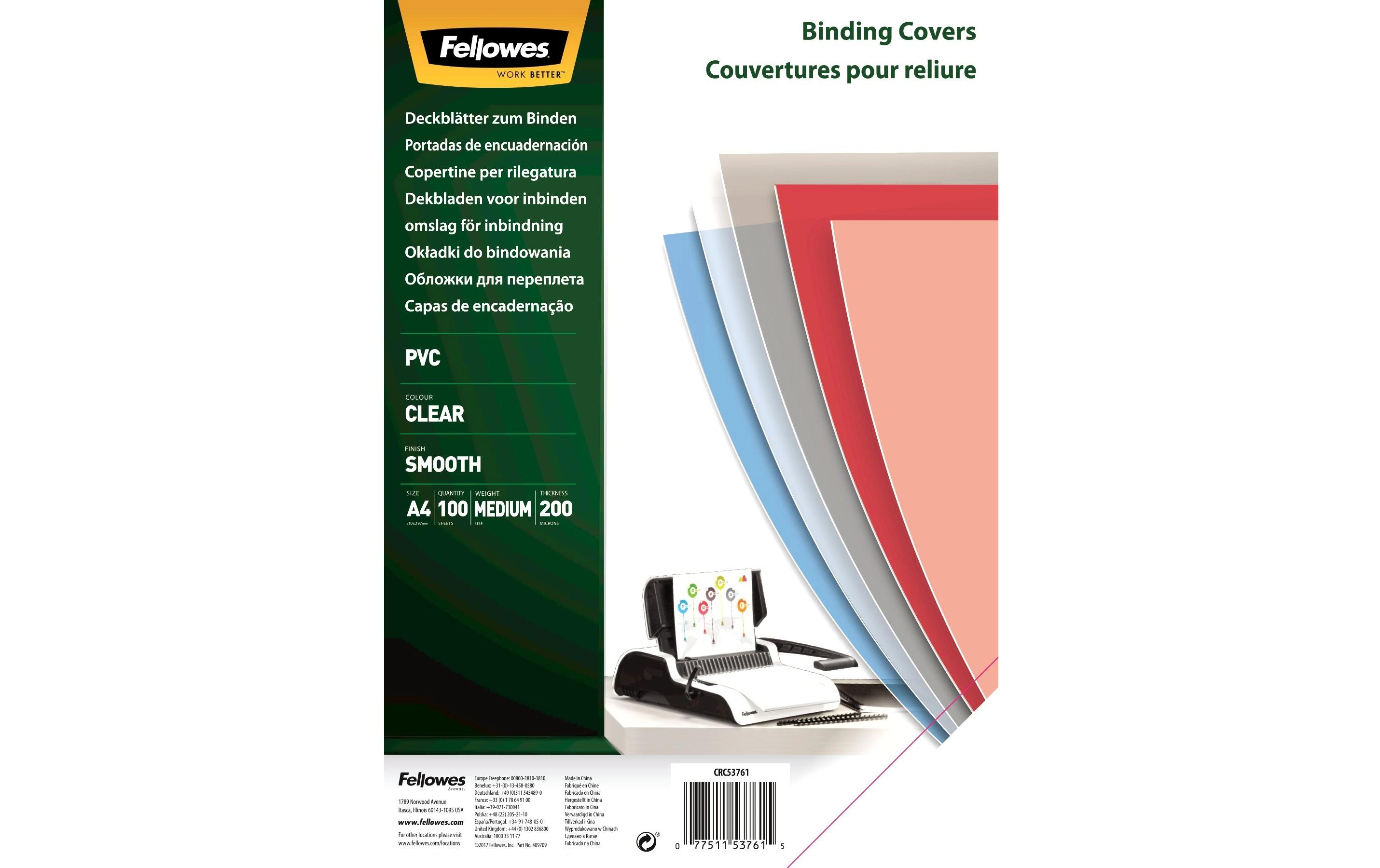 2028230 - Mediatech Fellowes Deckblatt Transparent,200 Micron 100 Stk., A4, recylkeltem PVC