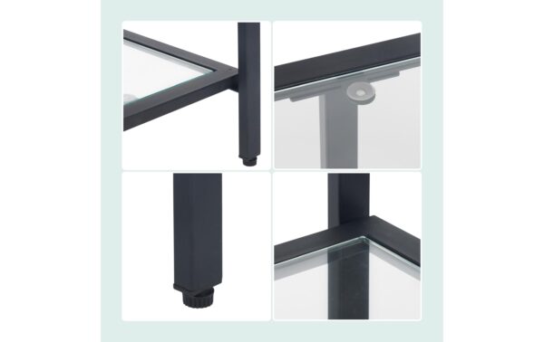 2029038_2 - Mediatech relaxdays Konsolentisch mit 3 Glasablagen Glas/Eisen
