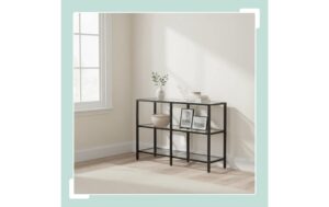 2029038_5 - Mediatech relaxdays Konsolentisch mit 3 Glasablagen Glas/Eisen