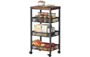 2029046 - Mediatech relaxdays Nischenwagen mit 4 Ebenen 22 cm, Schwarz kaufen Schweiz | Mediatech.ch