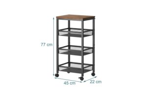 2029046_1 - Mediatech relaxdays Nischenwagen mit 4 Ebenen 22 cm, Schwarz