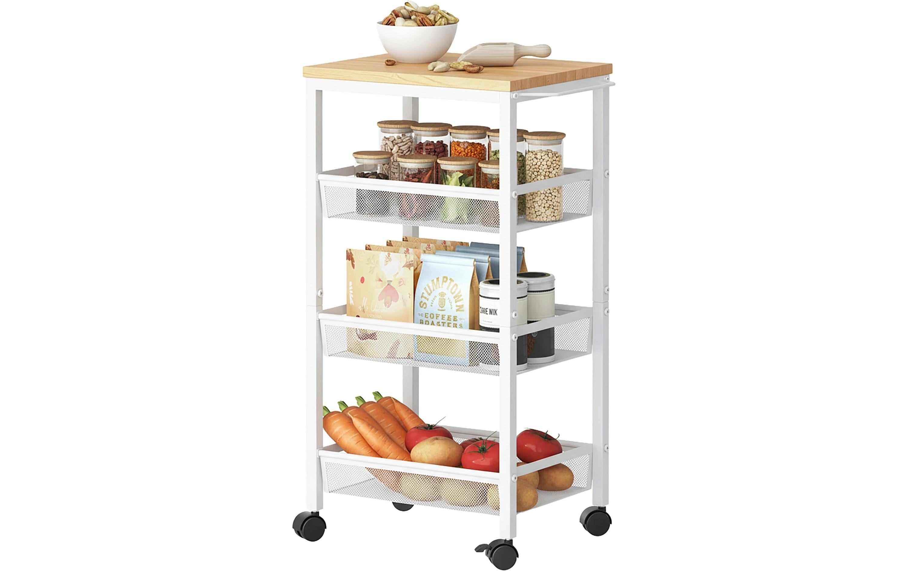 2029047 - Mediatech relaxdays Nischenwagen mit 4 Ebenen 22 cm, Weiss kaufen Schweiz | Mediatech.ch