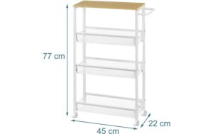 2029047_1 - Mediatech relaxdays Nischenwagen mit 4 Ebenen 22 cm, Weiss