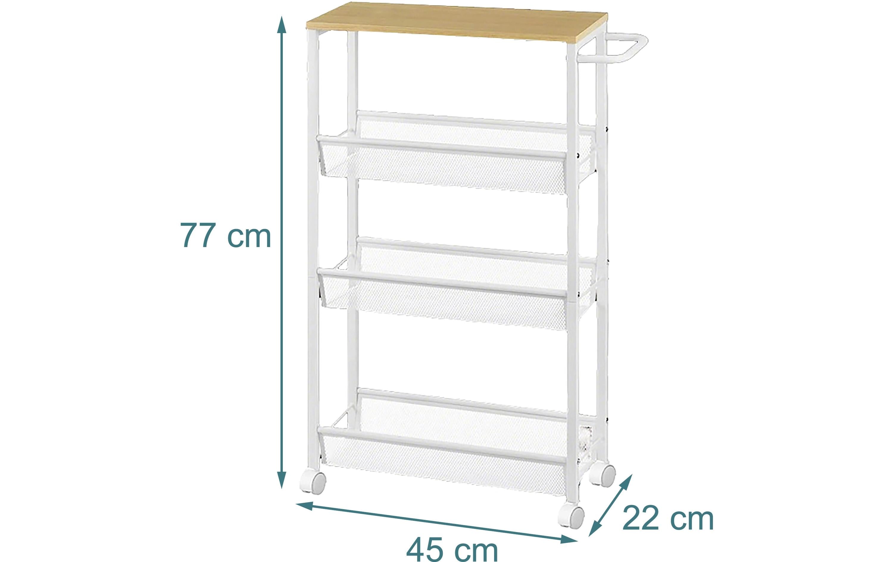 2029047_1 - Mediatech relaxdays Nischenwagen mit 4 Ebenen 22 cm, Weiss