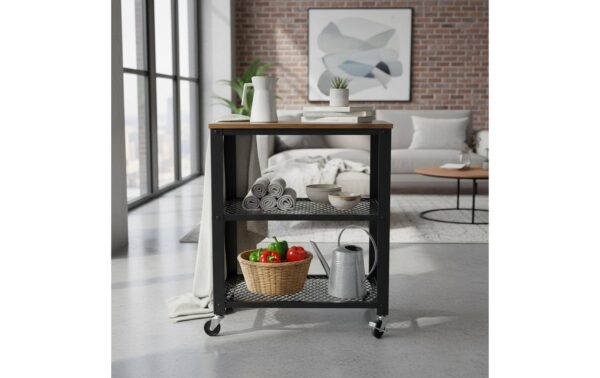 2029048_3 - Mediatech relaxdays Servierwagen mit 3 Ebenen Schwarz/Braun