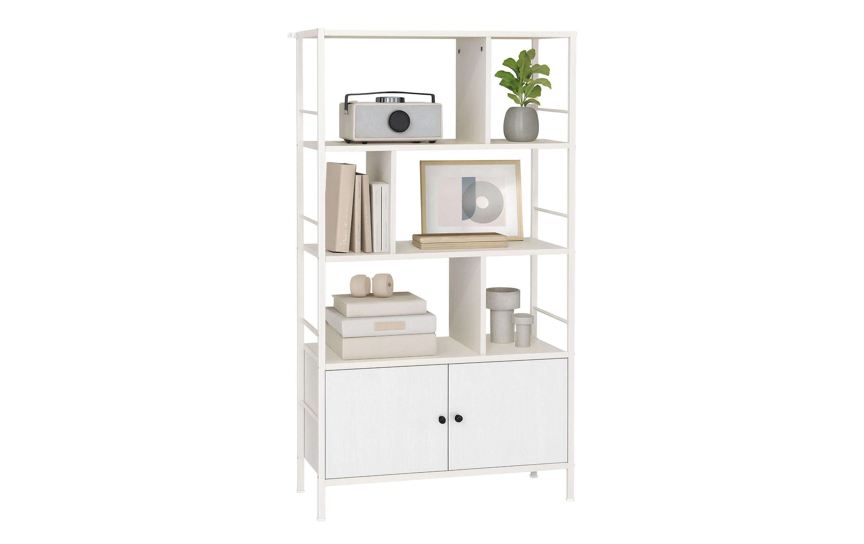 2029065 - Mediatech relaxdays Bücherregal mit Unterschrank MDF, China, Weiss kaufen Schweiz | Mediatech.ch