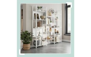 2029069_4 - Mediatech relaxdays Bücherregal Industrial 14 Abl. MDF, China, Weiss