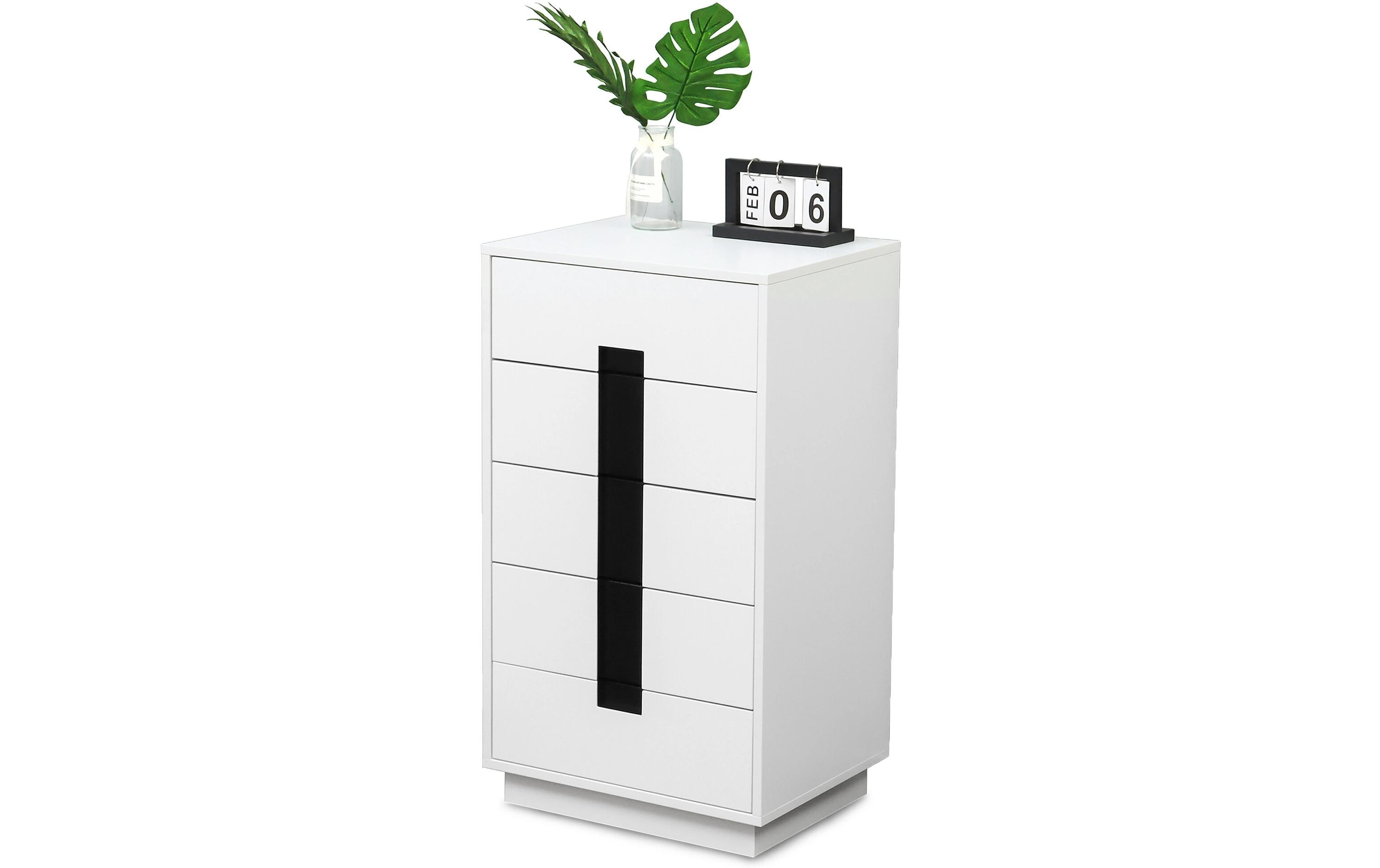 2029084 - Mediatech relaxdays Kommode mit 5 Schubladen MDF, China, Weiss kaufen Schweiz | Mediatech.ch