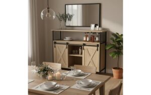 2029090_4 - Mediatech relaxdays Sideboard mit Schiebetüren MDF, China, Hellbraun