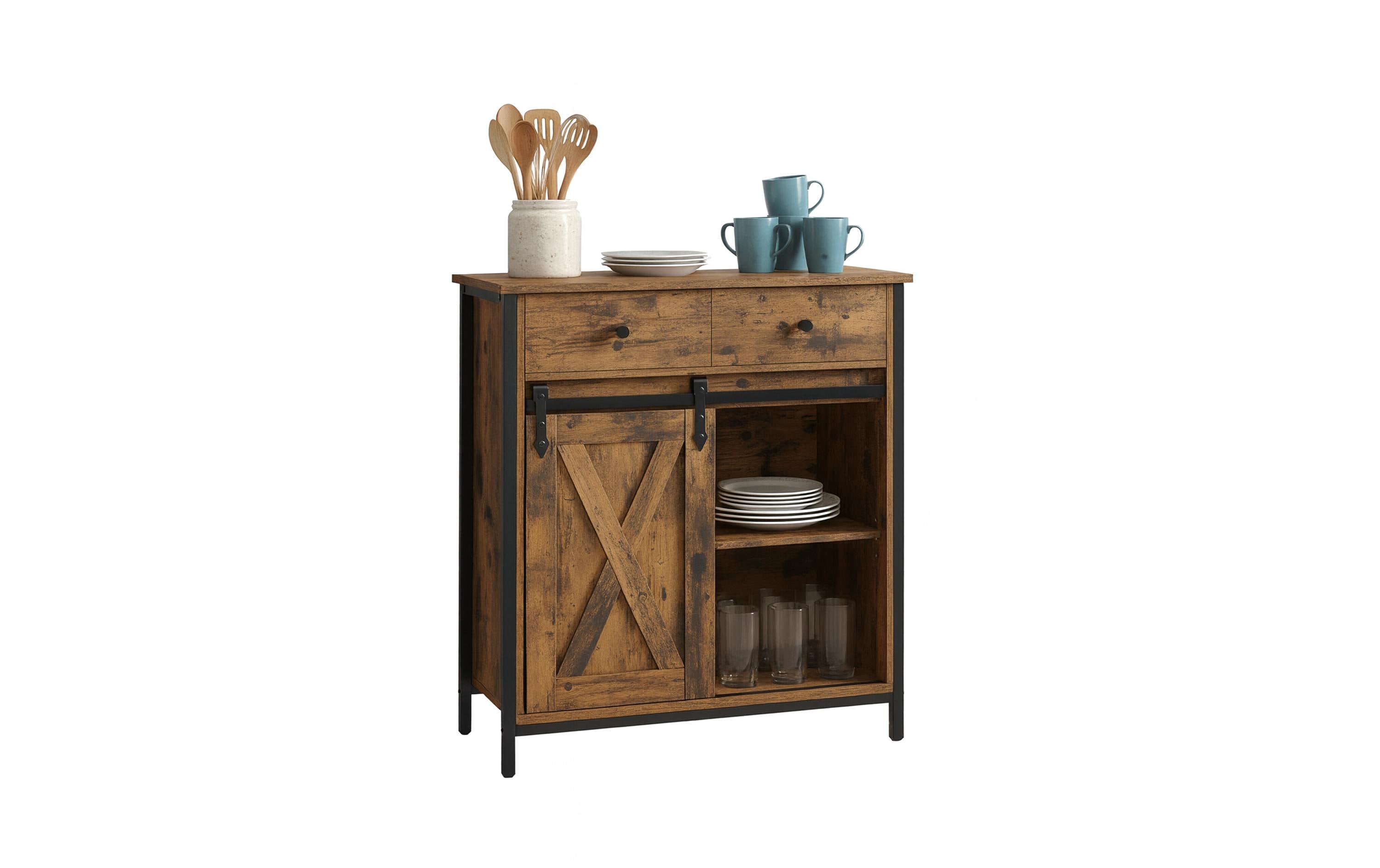 2029097 - Mediatech relaxdays Sideboard mit Schiebetür MDF, China, Braun kaufen Schweiz | Mediatech.ch