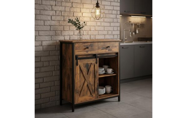 2029097_3 - Mediatech relaxdays Sideboard mit Schiebetür MDF, China, Braun