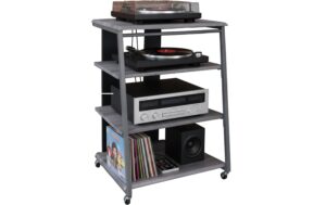 relaxdays Hifi Rack mit 4 Ablagen MDF, China, Grau kaufen Schweiz | Mediatech.ch