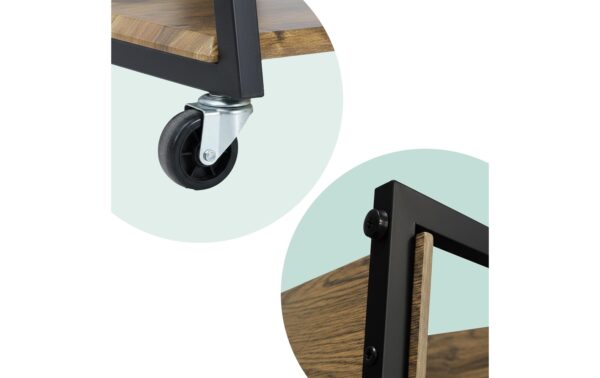 relaxdays Hifi Rack mit 4 Ablagen MDF, China, Braun/Schwarz