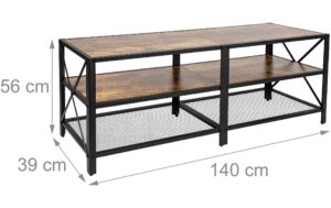 relaxdays TV-Möbel mit 4 Fächer 140 cm MDF, China