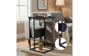 2029137_2 - Mediatech relaxdays Beistelltisch mit Ablage/Fach Schwarz
