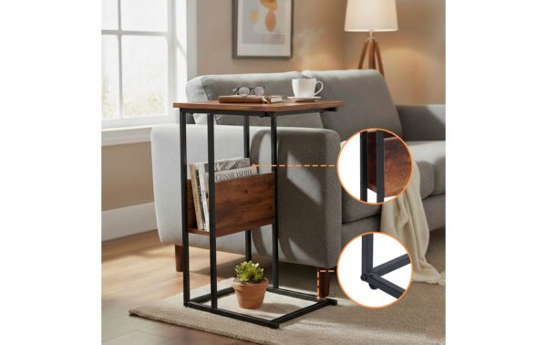 relaxdays  Beistelltisch mit Ablage/Fach Dunkelbraun