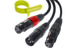 2031942_1 - Mediatech Bemero BAC4142-75BK XLRm - 2x XLRf 0.75m Y-Adapterkabel, schwarz, M-Serie