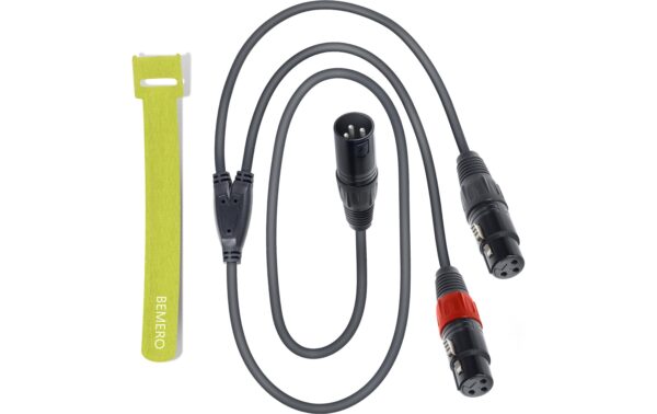 2031943_2 - Mediatech Bemero BAC4142-150BK XLRm - 2x XLRf 1.5m Y-Adapterkabel, schwarz, M-Serie