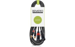 Bemero BAC2545-300BK 2x XLRm - 2x RCAm 3m Audio-Verbindungskabel, schwarz, M-Serie