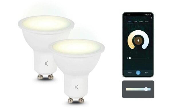 2032204_3 - Mediatech KSIX Smart Bulbs 2er Pack 5,5W, 400 lumens, GU10 Base, CCT